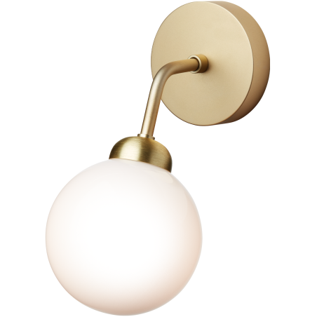 Nuura – Apiales wall lamp, brushed brass and white opal glass