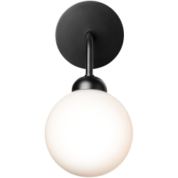 Nuura – Apiales wall lamp, satin black and white opal glass