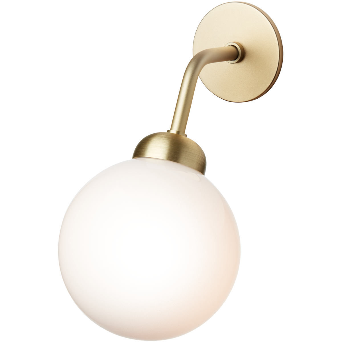 Nuura – Apiales hard-wired wall lamp, brushed brass and white opal glass