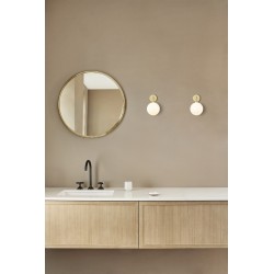 Nuura – Apiales hard-wired wall lamp, brushed brass and white opal glass