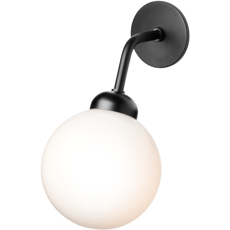 Nuura – Apiales hard-wired wall lamp, satin black and white opal glass