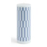 Bougie Column large - bleu clair et bleu poussière check - HAY