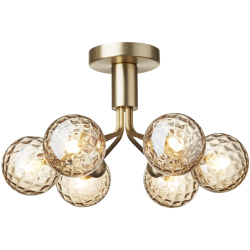 Nuura – Apiales 6 ceiling lamp, brushed brass and clear glass