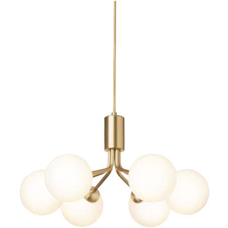 Nuura – Apiales 6 pendant, brushed brass and white opal glass