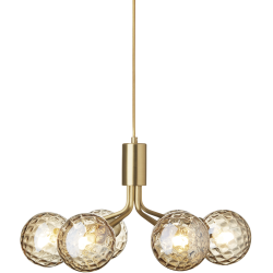 Nuura – Apiales 6 pendant, brushed brass and clear glass