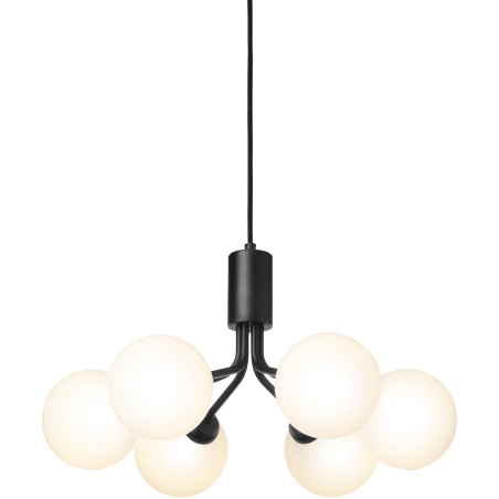 Nuura – Apiales 6 pendant, satin black and white opal glass