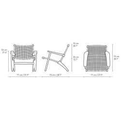 Fauteuil CH25 – Chêne savonné / Cordage naturel - Carl Hansen & Søn