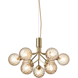 Nuura – Apiales 9 pendant, brushed brass and clear glass