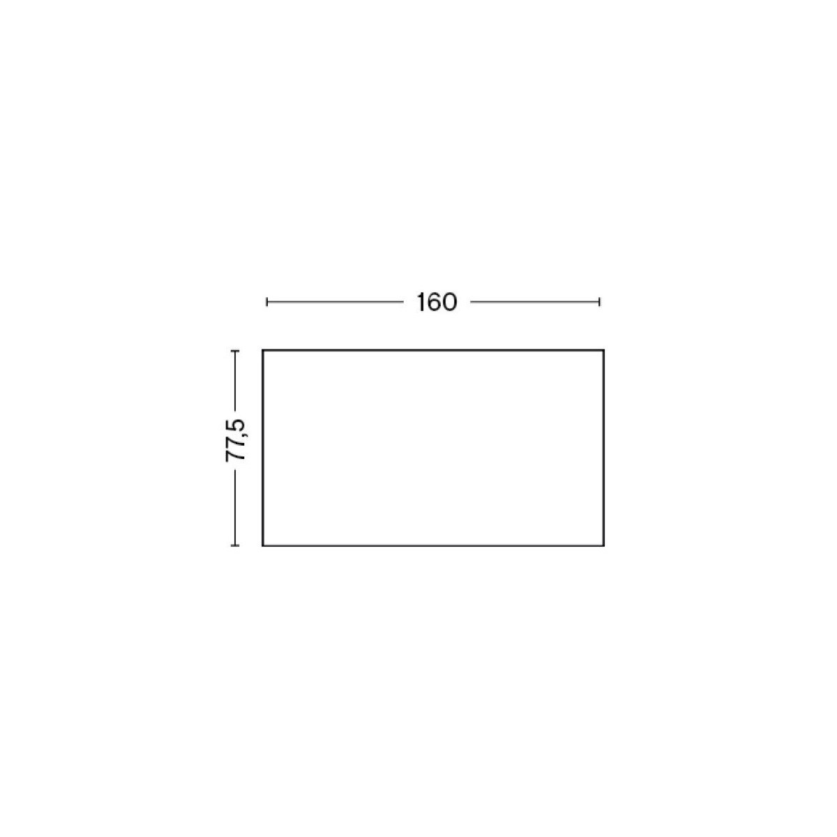 160x77.5cm - table haute Loop Stand - H97cm