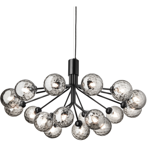 Nuura – Apiales 18 pendant, satin black and clear glass