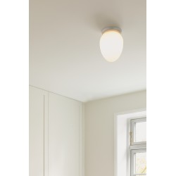 Nuura – Rizzatto171 ceiling lamp, silver brass and white opal glass