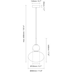 Nuura – Suspension Rizzatto 32, laiton satiné et verre opal blanc