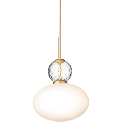 Nuura – Rizzatto 32 pendant, satin brass and white opal glass