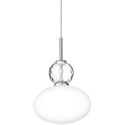 Nuura – Rizzatto 32 pendant, satin silver and white opal glass