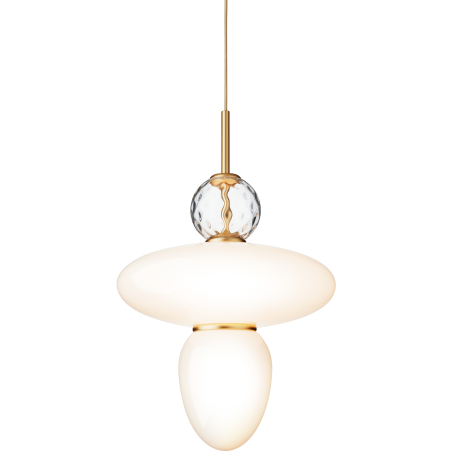 Nuura – Rizzatto 43 pendant, satin brass and white opal glass