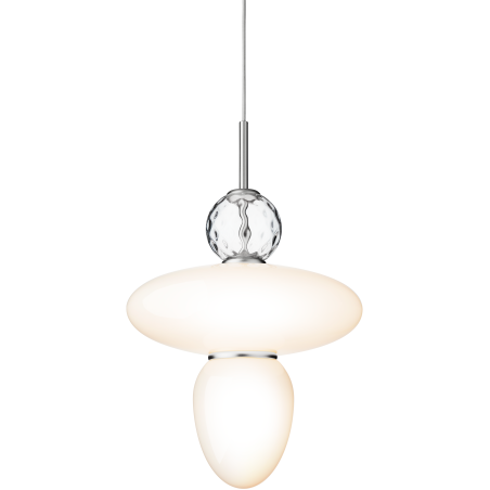 Nuura – Rizzatto 43 pendant, satin silver and white opal glass