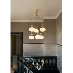 Nuura – Rizzatto Cluster chandelier, satin brass and white opal glass