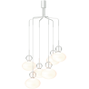 Nuura – Rizzatto Cluster chandelier, satin silver and white opal glass