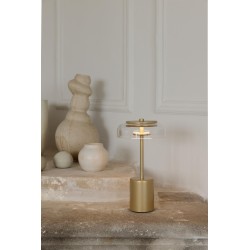 Nuura – Blossi Mini portable table lamp, nordic gold and clear glass