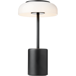 Nuura – Blossi Mini portable table lamp, black and white opal glass