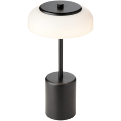 Nuura – Blossi Mini portable table lamp, black and white opal glass