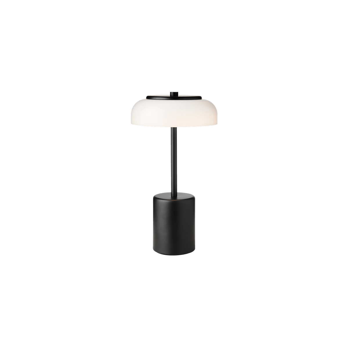 Nuura – Blossi Mini portable table lamp, black and white opal glass