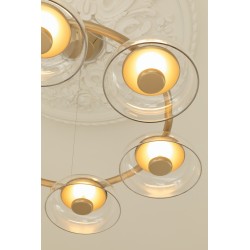 Nuura – Blossi 6 pendant, nordic gold and clear glass