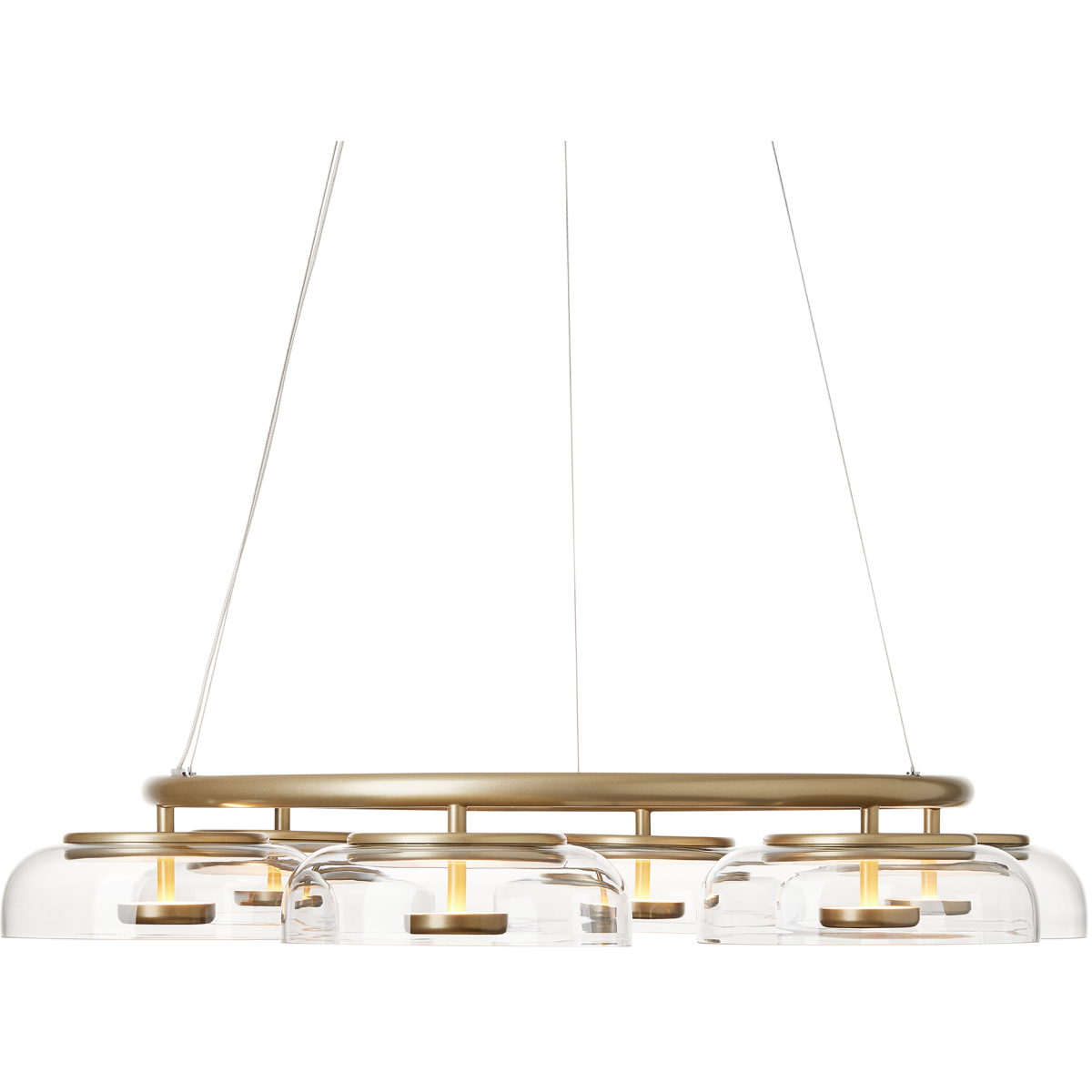 Nuura – Blossi 6 pendant, nordic gold and clear glass