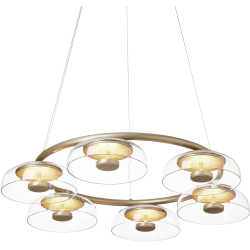 Nuura – Suspension Blossi 6, nordic gold et verre transparent