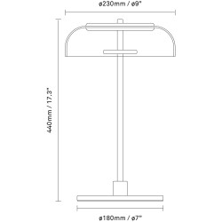 Nuura – Lampe de table Blossi, noir et verre opal blanc