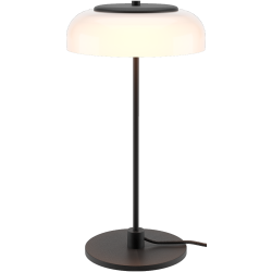 Nuura – Lampe de table Blossi, noir et verre opal blanc