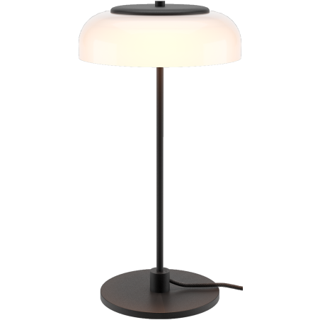 Nuura – Blossi table lamp, black and white opal glass