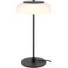 Nuura – Lampe de table Blossi, noir et verre opal blanc