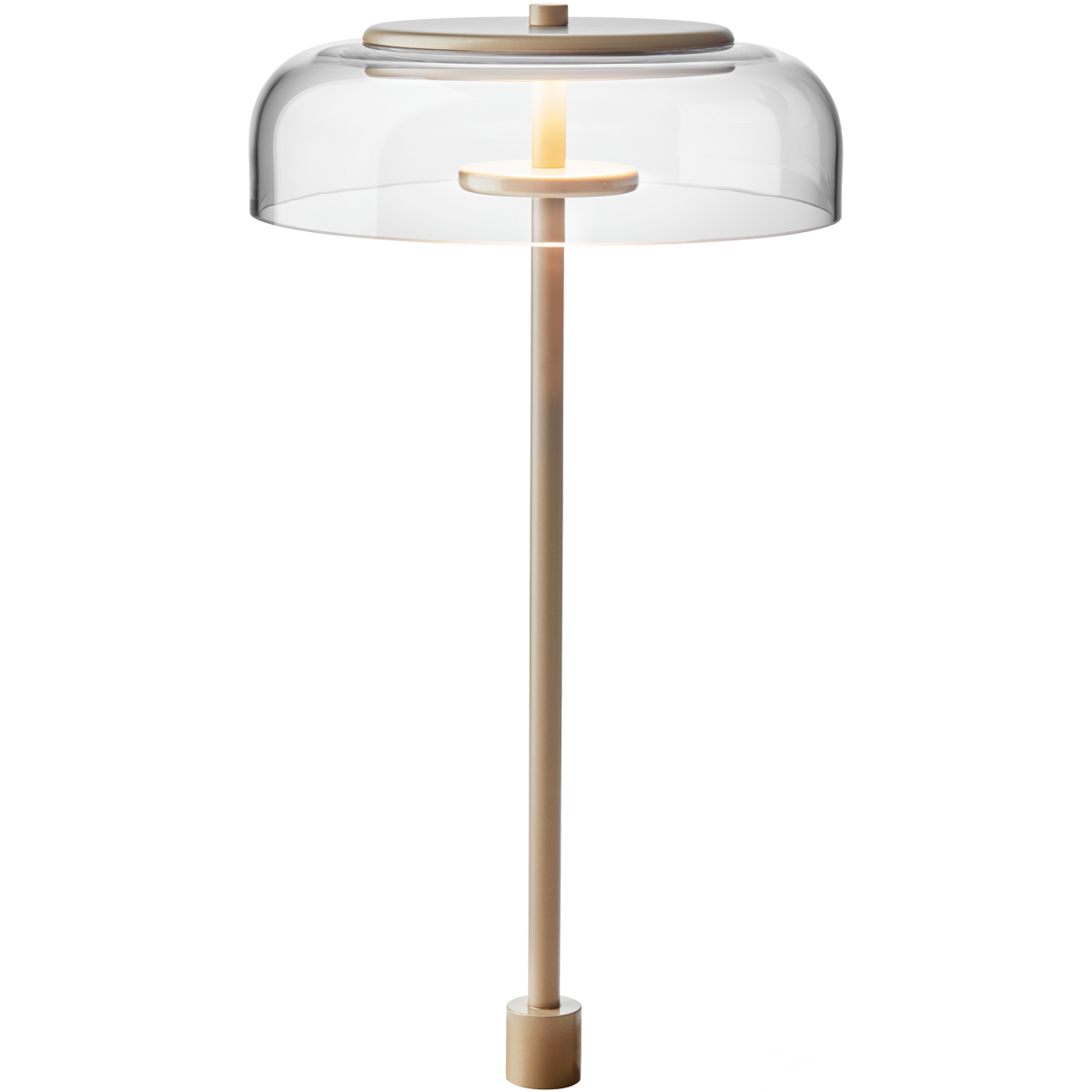 Nuura – Blossi table lamp with stem, nordic gold and clear glass