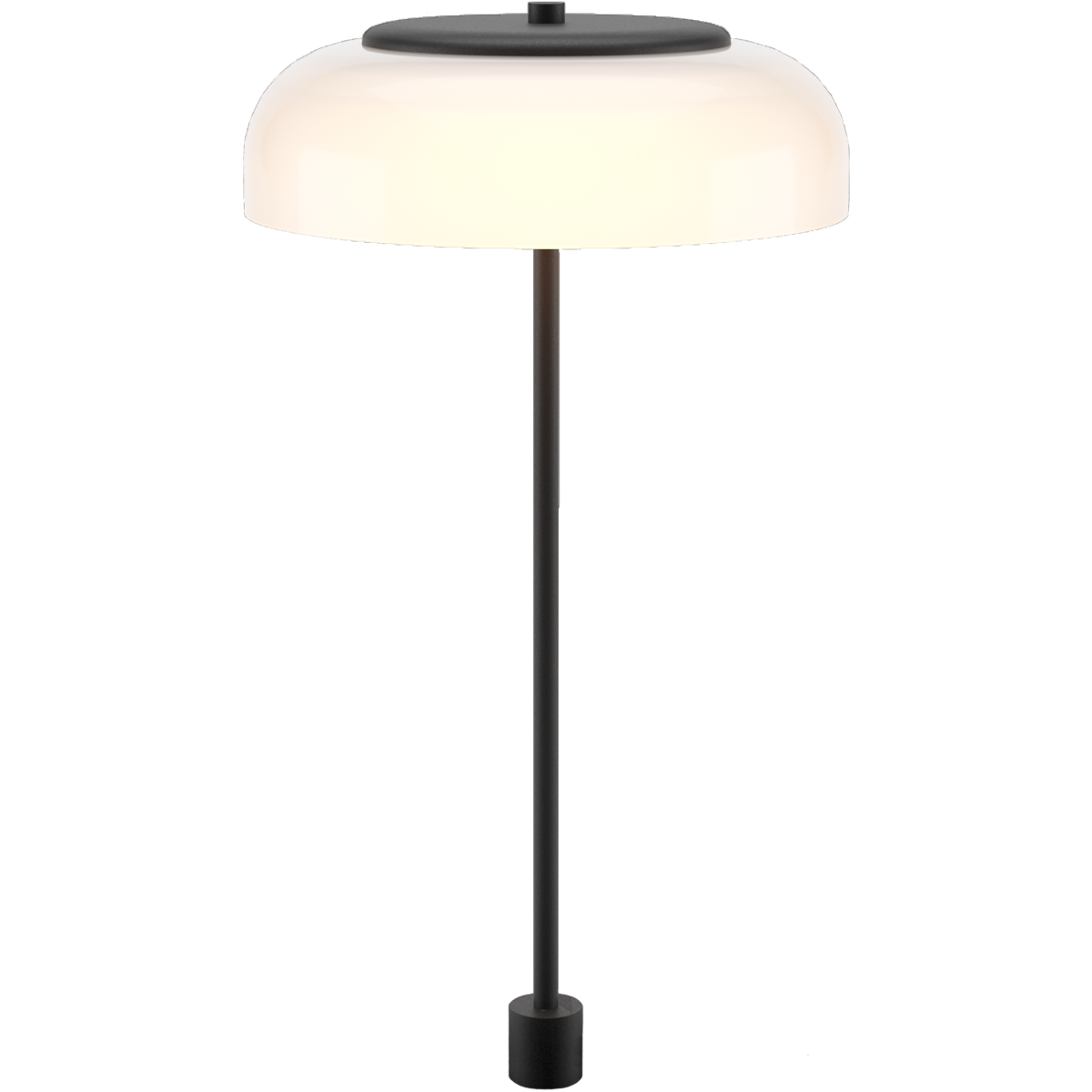 Nuura – Lampe de table Blossi à tige, noir et verre opal blanc