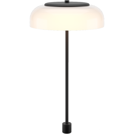 Nuura – Lampe de table Blossi à tige, noir et verre opal blanc