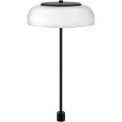 Nuura – Lampe de table Blossi à tige, noir et verre opal blanc