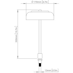 Nuura – Lampe de table Blossi à tige Small, noir et verre opal blanc