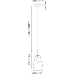 Nuura – Suspension Anoli 1 Small, nordic gold et verre opal blanc