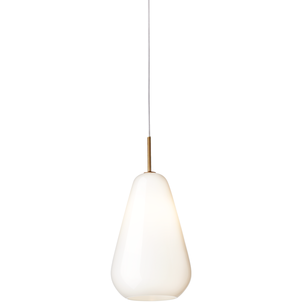 Nuura – Suspension Anoli 1 Medium, nordic gold et verre opal blanc