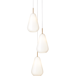 Nuura – Anoli 3 pendant, nordic gold and white opal glass