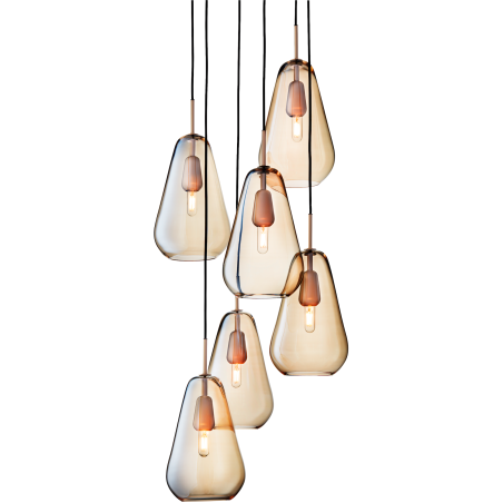 Nuura – Anoli 6 pendant, nordic gold and gold glass