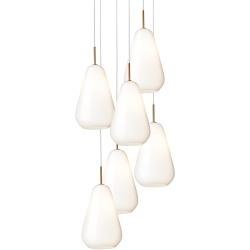 Nuura – Anoli 6 pendant, nordic gold and white opal glass