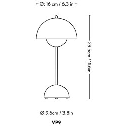 &Tradition – FlowerPot VP9 wireless table lamp, mustard