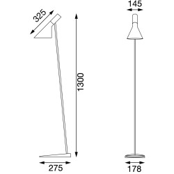 Louis Poulsen – Lampadaire AJ, acier poli