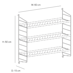 String Furniture – Étagères String Pocket métal, blanc