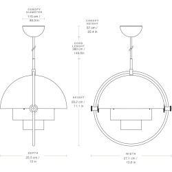 Gubi – Multi-Lite Small Ø25,5 cm pendant, brass and desert sage