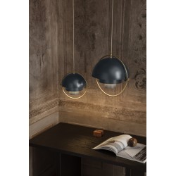 Gubi – Multi-Lite Small Ø25,5 cm pendant, brass and midnight blue