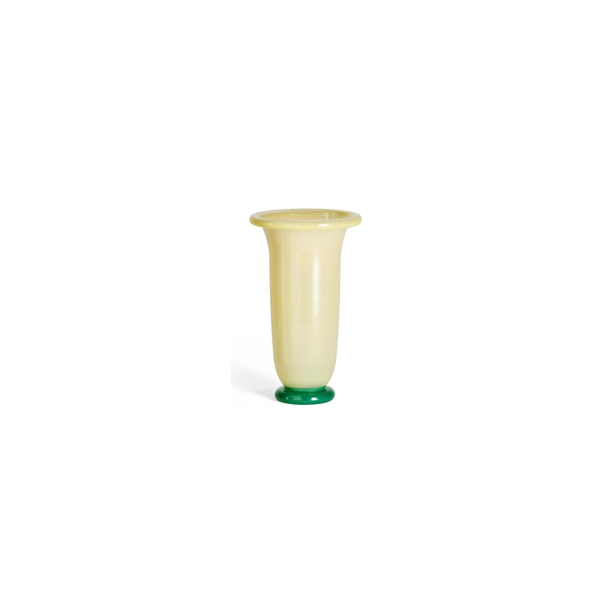 Vase Empire - Large - sable / bord jaune citron / base verte - HAY