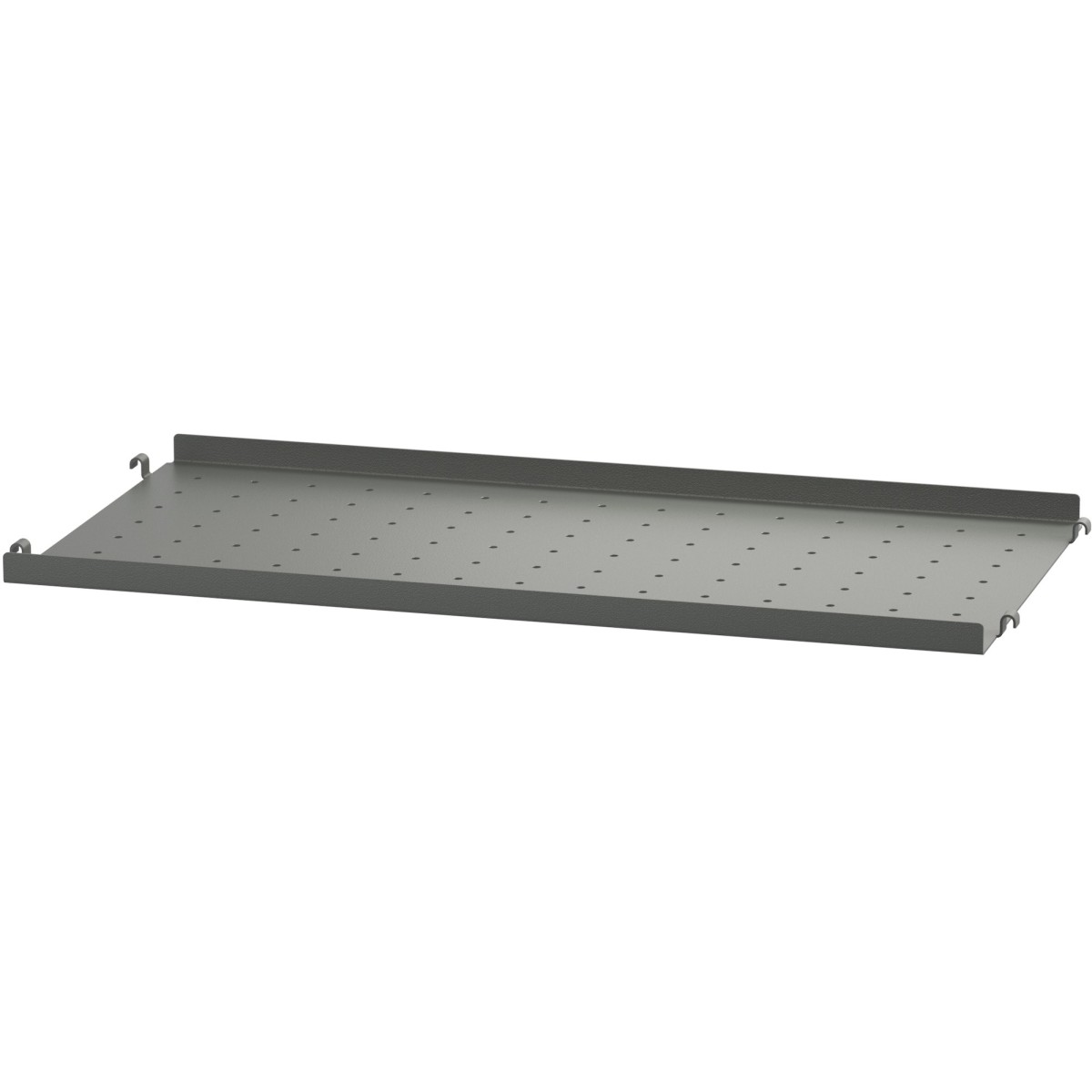 String Furniture – Metal shelf low edge 58x20cm, dark grey